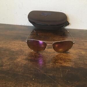 Maui Jim Baby Beach Sunglasses — MJ‑245‑16R — Silver — 56‑18‑120 — Japan — EUC!